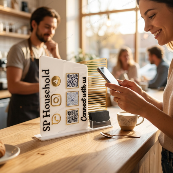 Shop Counter Qr Code Holder Stand