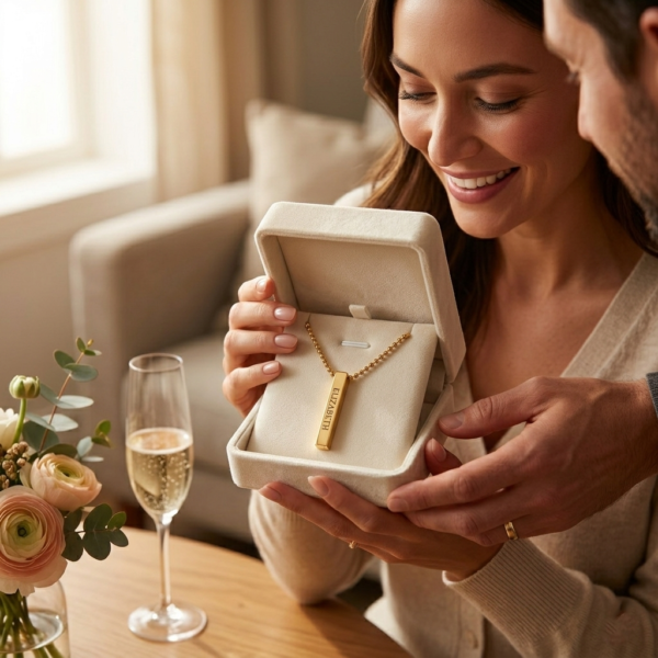 Custom Engraved Gold Pendant