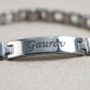 Personalized Silver Bracelet Rakhi with Name | Custom Stylish Rakhi for Brother