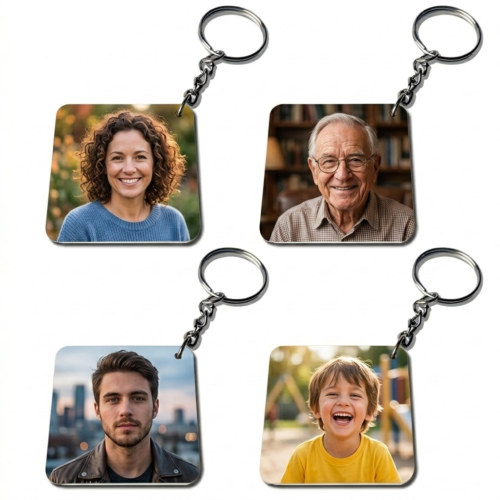 Custom Printed Photo Keychain For Birthday Gift