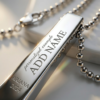 Custom Silver Name Pendant | Personalized Engraved Metal Pendant for Men & Women