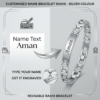 Personalized Silver Bracelet Rakhi with Name | Custom Stylish Rakhi for Brother