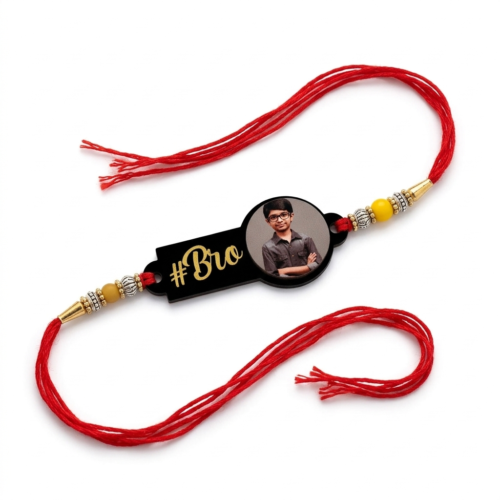 Personalized Photo Rakhi With Bro Tag