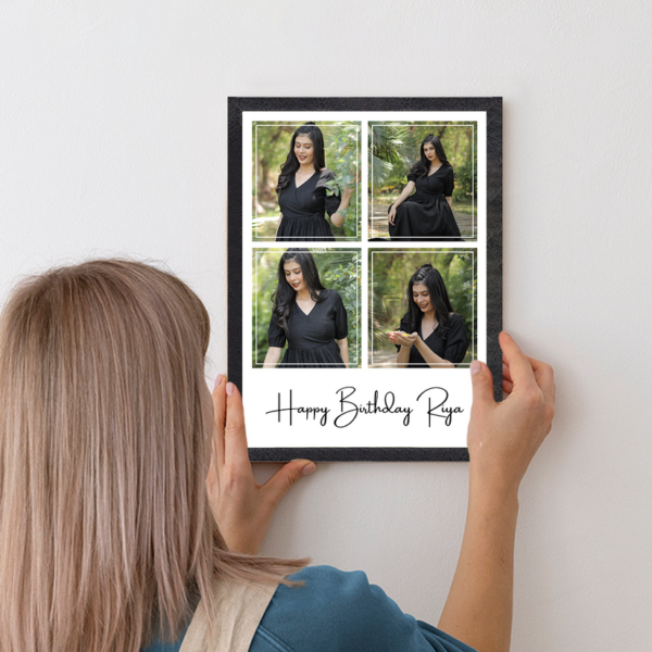 Personalized Wooden Collage Frame With Four Photos