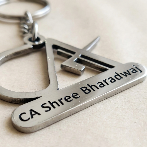 Stylish CA Keychain With Name Engraving