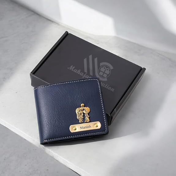 personalized leather wallet and sling bag set