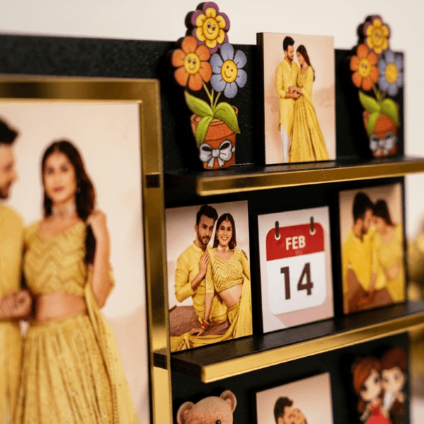 Personalized Couple Photo Frame with Miniature Décor