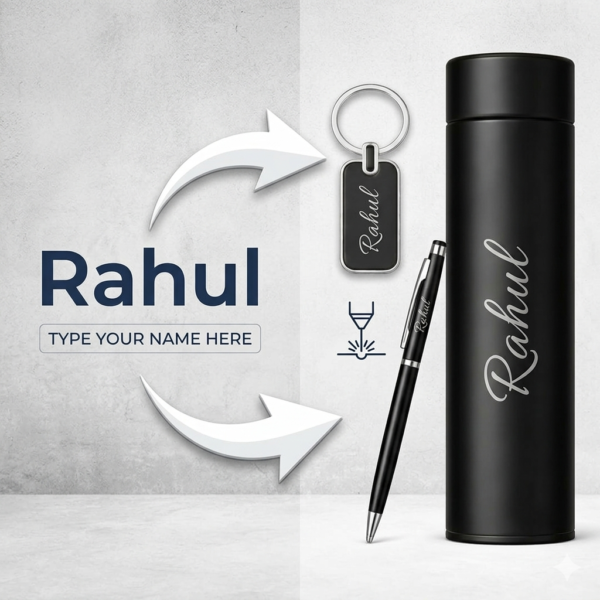 Personalized Gift Hamper Set With Wallet Pen Bottle Keychain