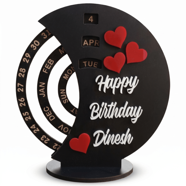Personalized Wooden Perpetual Calendar With Name Engraving