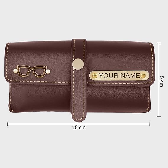Slim Nexon Leather Glasses Case With Custom Name