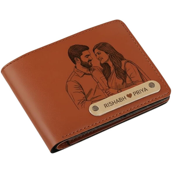 Unique Custom Wallet With Sketch Engraving For Men Unique Custom Wallet With Sketch Engraving For Men