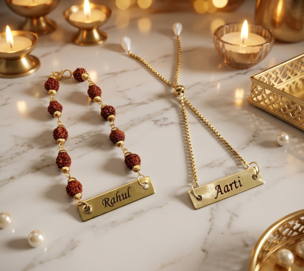 Bhaiya Bhabhi Rakhi Combo With Personalized Names Bhaiya Bhabhi Rakhi Combo With Personalized Names