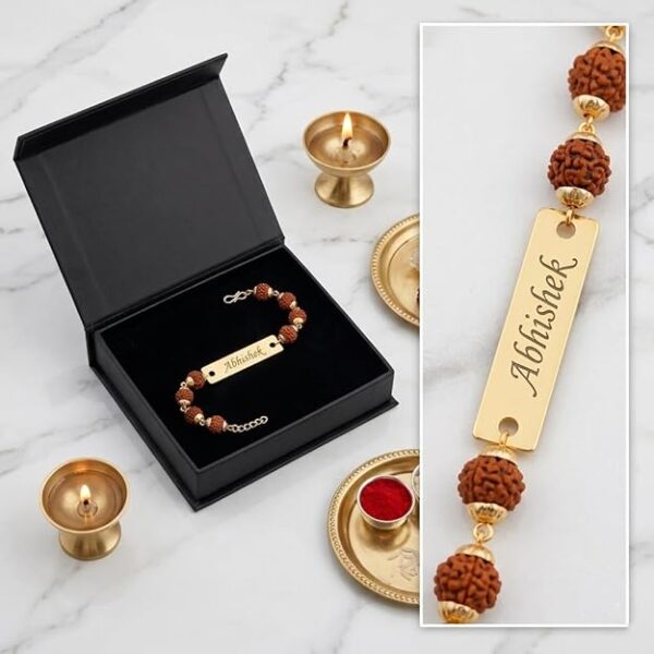 Spiritual Rakhi Bracelet With Engraving For Brother Spiritual Rakhi Bracelet With Engraving For Brother