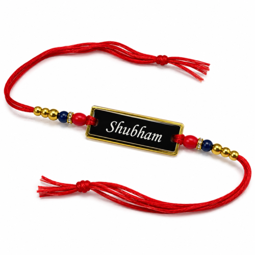 Custom Name Rakhi With Adjustable Thread Design Custom Name Rakhi With Adjustable Thread Design