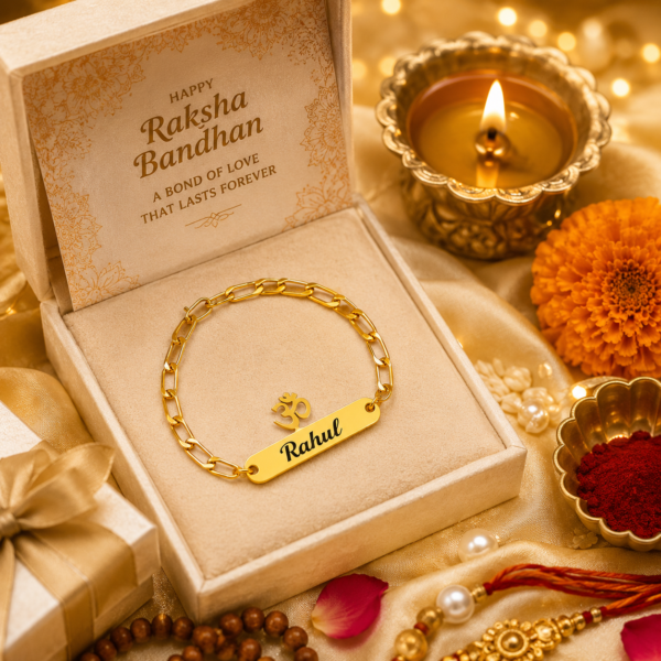 Customized Raksha Bandhan Rakhi With Om Symbol Design