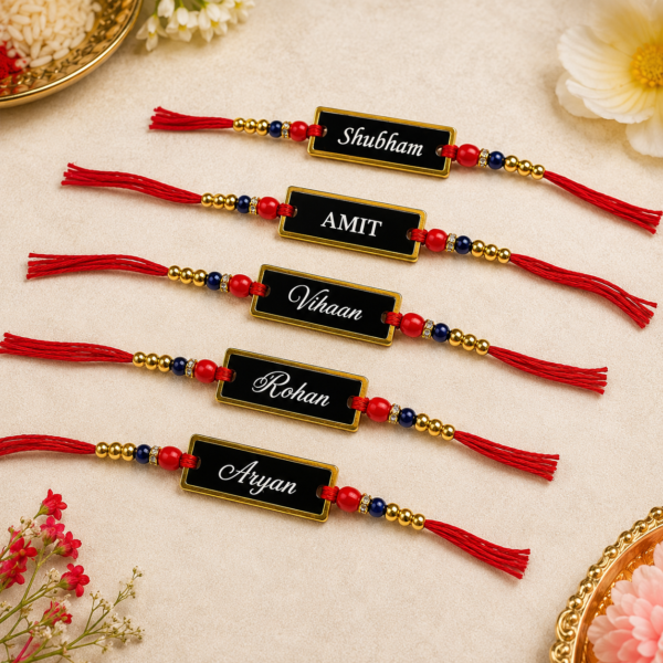 Glossy Personalized Rakhi For Younger And Elder Brother Glossy Personalized Rakhi For Younger And Elder Brother