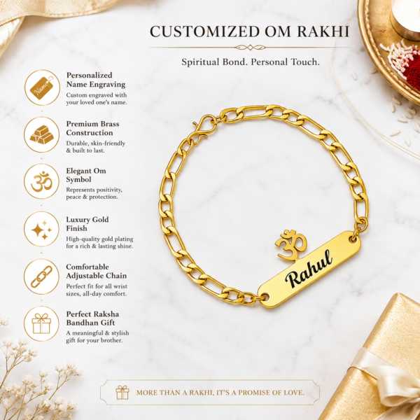 Personalized Brass Om Rakhi For Raksha Bandhan