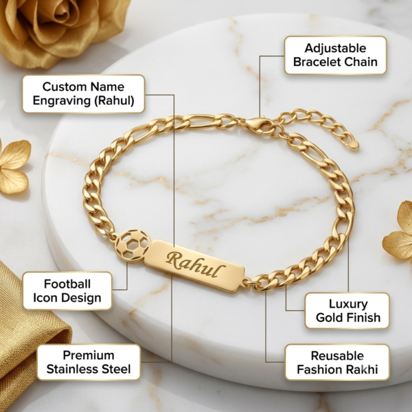 Personalized Football Lover Rakhi Gift For Brother Personalized Football Lover Rakhi Gift For Brother