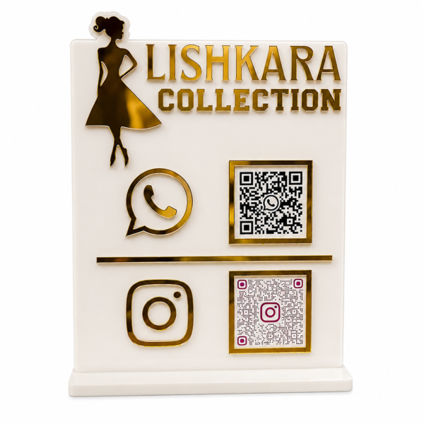 Premium Boutique Counter Display With QR Codes Premium Boutique Counter Display With QR Codes