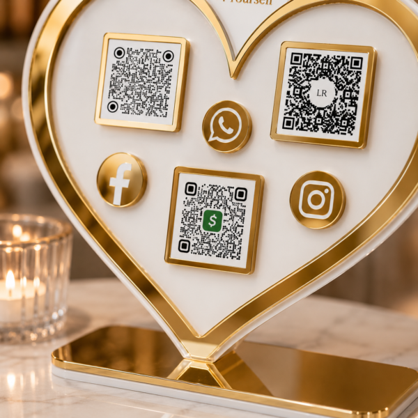 Salon QR Code Display Stand